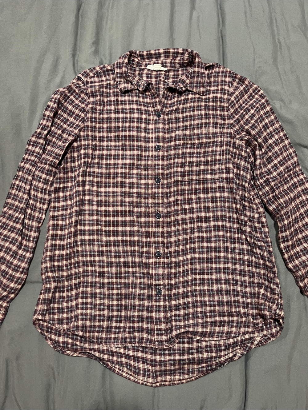 beachlunchlounge Purple and Navy Plaid Button-Down Shirt